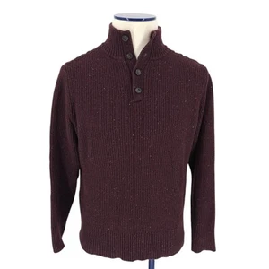 The North Face Crestview Button Sweater Burgundy Long Sleeve Knit Pullover Large - Picture 1 of 13