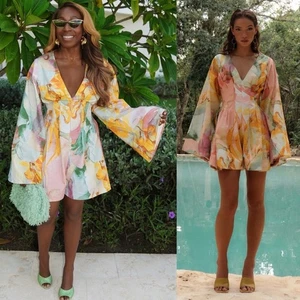 Andrea Iyamah Pana Estampado Corsé Mameluco Multicolor NUEVO con etiquetas - Imagen 1 de 9