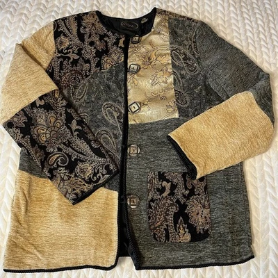 Alex Kim VTG Art To Wear  Jacket Womens Size S  Petite  Patchwork Colorful Artsy - Image 1 of 4