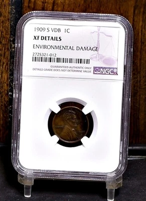 1909-S VDB Lincoln Wheat Cent  NGC XF Details, Environmental Damage (#60058-L) - Image 1 of 4
