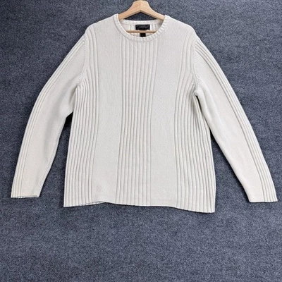 Suéter Express Para Hombre Grande Crema Acanalado Tejido Cuello Redondo 100% Algodón Hecho en Reino Unido Foto 1 de 4