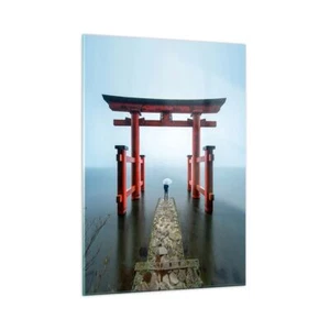Wandbilder 50x70cm Glasbild Itsukushima-Jinja Tempel Regenschirm Bilder - Bild 1 von 10