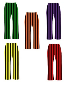 Unisex Rojo Morado Naranja Negro Rayas Estampado Pijama Pantalón Ropa Cómoda - Imagen 1 de 6
