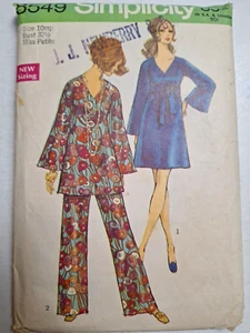 Dress Tunic Top Pants 10 MP Petite Simplicity 8549 Sewing Pattern Cut VTG Loose - Picture 1 of 7