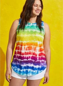 Torrid Love Rainbow Shirt Tie Dye NWT New 2X - Picture 1 of 5