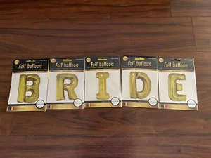 gold XL foil balloon lot BRIDE 40" high - Picture 1 of 7
