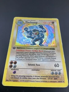 SHADOWLESS WOTC - Machamp 8/102 - Juego Base - Carta Pokémon Holo Rara (C) - Imagen 1 de 1