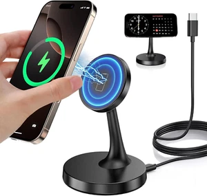 Magnetic Wireless Charger Iphone Stand 15W Fast Mag-Safe Charger for Iphone 16/1 - Photo 1 sur 12
