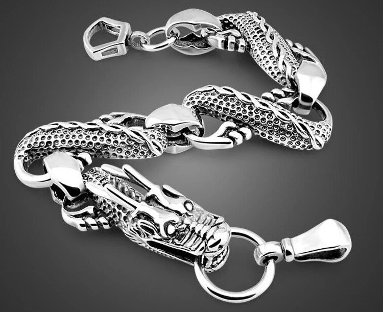 925 Пробы черный дракон сильный мужской цепочки браслет - Изображение 1 из 2