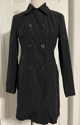 gabardina united colors of benetton negra 42 xs o s no forrada falta cinturón Foto 1 de 4