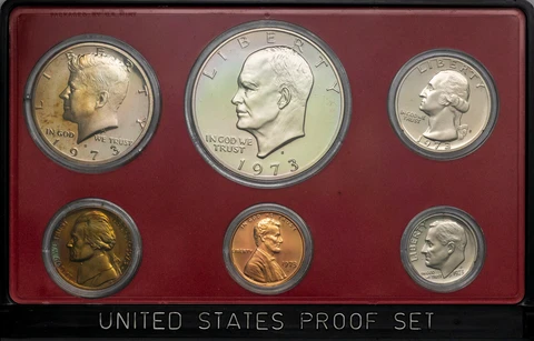 1973-S UNITED STATES MINT 6 COIN PROOF SET UNC TONED GORGEOUS COLOR BU GEM (MR) Cover