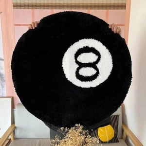 60x60 CM Black 8 Ball Billiard Mat, Minimalist, Aesthetic, Handmade Gift Decor - Picture 1 of 6