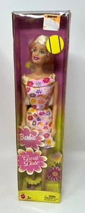 2002 Mattel Great Date Barbie Yellow Floral off Shoulder Dress B2818 - Picture 1 of 2