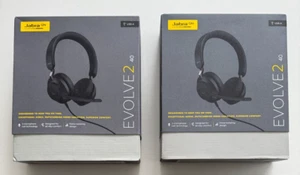 2 x Jabra Evolve2 40 Stereo USB Headset Black - MS Teams - Photo 1/7
