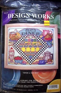DESIGN WORKS #9419 - CROSS STITCH KIT 14" PICTURE KIT "DINER OR KITCHEN" - Picture 1 of 2