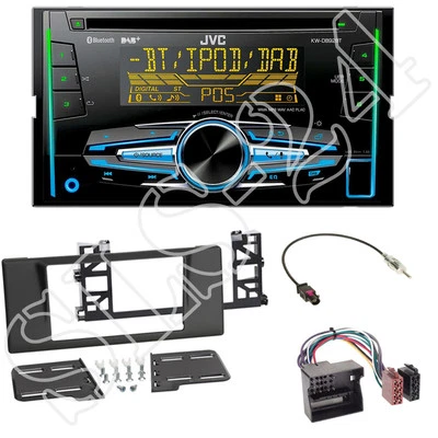 JVC KW-DB93BT 2-DIN CD/USB Radio + 5er BMW (E39) Radioblende black + 40-Flachpin - Bild 1 von 3