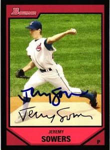 Jeremy Sowers Signed #11 2007 Bowman MLB Baseball Card AUTO Guardians - Picture 1 of 2