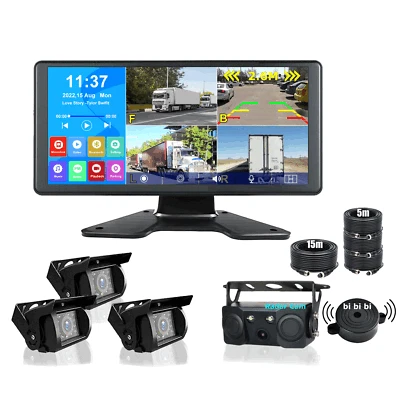 10.36" IPS Touchable Monitor DVR 1080P Backup Camera w/Mirrorlink FM Transmitter - Image 1 of 4