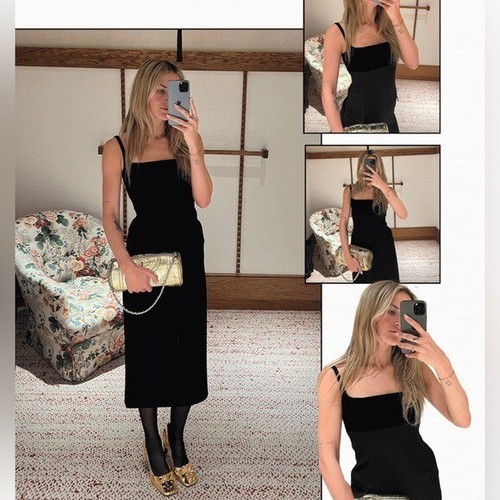 Abito midi nuovo con etichette Tory Burch crepe slip $898 2