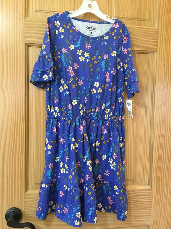 Nuevo con etiquetas Vestido Oshkosh Púrpura Flor Niñas Muchas Tallas Foto 1 de 1
