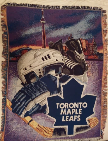 The Northwest Company Toronto Maple Leaf NHL Multicolor Afghan Throwback Blanket Cover