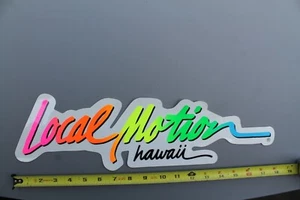 LOCAL MOTION Hawaii Surf Clear Neon Rainbow OG 80's LM1 Vintage Surfing STICKER - Picture 1 of 14