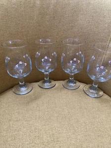 Set Of 4 Pfaltzgraff Remembrance Wine Glasses Stemware Water Goblets 6.5” Tall - Picture 1 of 10