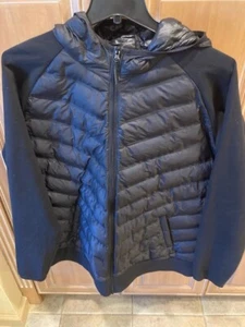 Old Navy Black LGHT WEIGHT Puffer Full Zip HOODED Outdoor Jacket Men’s XXL NWOT - Picture 1 of 7