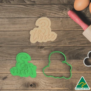 Number 3 Cookie Cutter and Fondant Embosser - Picture 1 of 3