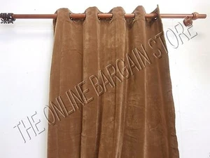 Ballard Designs Bronze Grommet Velvet Drapes Panels Curtains Lined Camel 54x108 - Picture 1 of 3