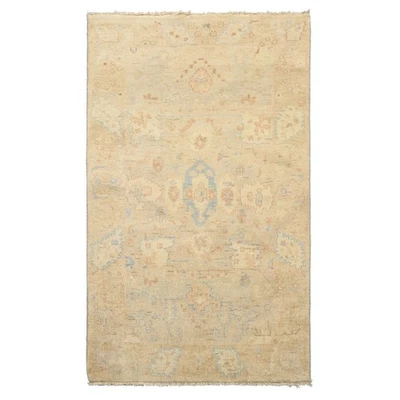 LoomBloom 3x5 Hand Knotted Wool Beige Oushak Transitional Rug - Image 1 of 4