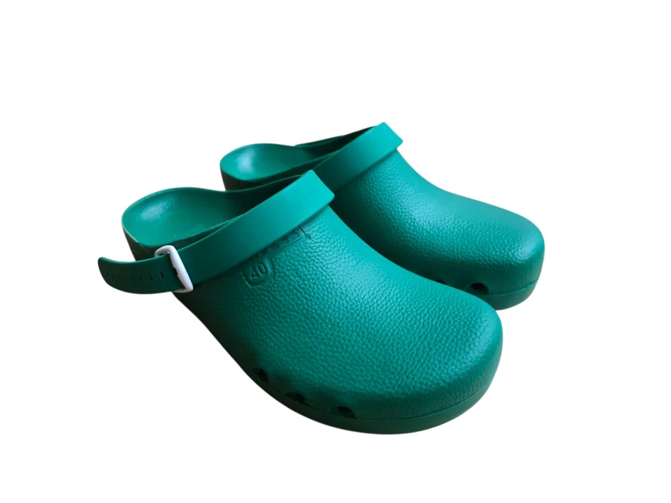 Klimaflex Classic Clog OP Schuhe verstellbaren Fersenriemen Belüftung grün