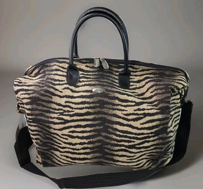Diane Von Furstenberg DVF Animal Print Weekender Travel Bag Tote With Side Snaps - Image 1 of 4