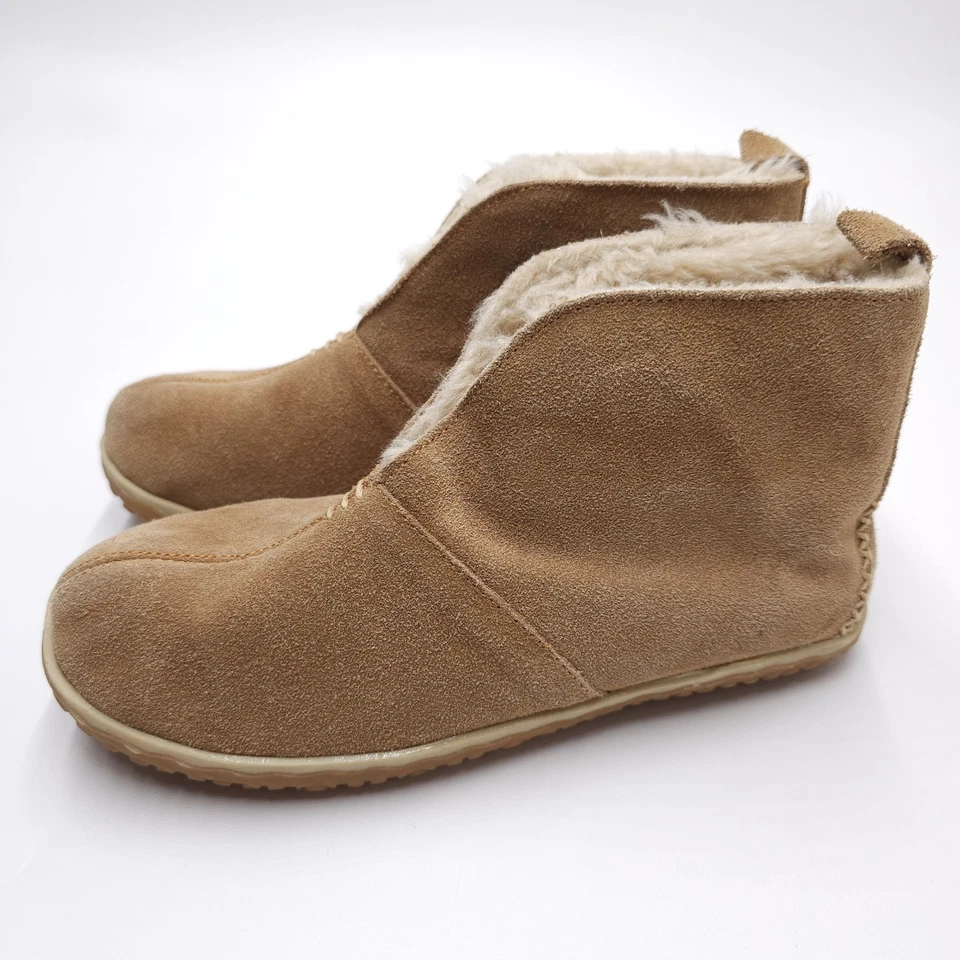 Zapatillas de gamuza Minnetonka para mujer talla 6 Tucson mocasines forrados de lana marrón  Foto 1 de 4