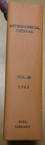 1963 Astronomical Journal Volume 68 Part 1-10 Numbers 1301-1315 Library Binding - Picture 1 of 19