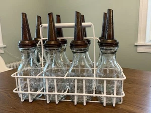HUFFMAN Quart geprägte Glas Öl Flasche mit Ausguss - 8er Pack/Träger - Bild 1 von 5