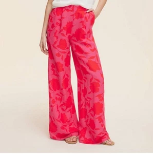 Women's Classic Rose High-Rise Linen Trousers Pants Kate spade x Target XL NWT - Picture 1 of 3