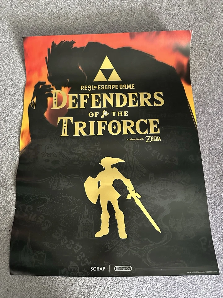 Nintendo Legend of Zelda Defenders of The Triforce Escape Room Game Poster NEW - Image 1 of 1