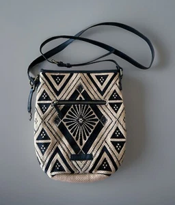 Lucky Brand Maya Jute Hippie Crossbody Bucket Bag Purse New - Picture 1 of 7