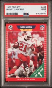 Barry Sanders 1989 Pro Set #494 Detroit Lions RC Rookie Card HOF MINT PSA 9