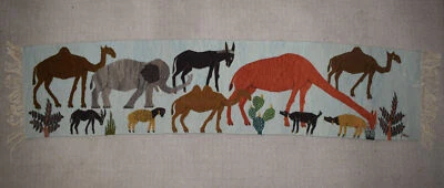 Tapiz tejido a mano - Colgante de pared egipcio - 5,4 pies - Arte popular - Kilim - Decoración del hogar Foto 1 de 4