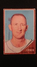 1962 Topps baseball card # 183 Roger Craig  ( GOOD CONDITION )