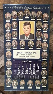 The All American Calendar 1961 US Presidents Kennedy Constitution Is On Back - Picture 1 of 12