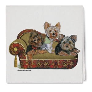 Yorkshire Terrier Decorative Cotton Kitchen Dish Towel, Yorkie Pet Gift - Picture 1 of 1