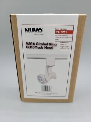 NEW SATCO TH321 NUVO 1 LIGHT TRACK HEAD GIMBAL RING MR16 WHITE GU10 120V - Image 1 of 3