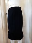 LK Bennett Ladies Fur Trimmed Black Skirt Size UK10