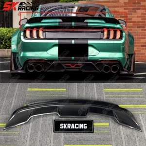 For Ford Mustang 18-23 Carbon Fiber Double Layer Rear Trunk Spoiler GT500 Style - Picture 1 of 20