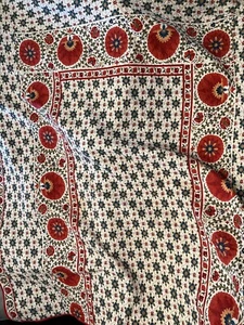 POTTERY BARN HANDCRAFTED QUILT Queen 108x90 Rust Floral Reversible - Picture 1 of 6
