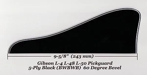 L-48 Pickguard 5-Ply Black made for Vintage Gibson Guitar Project W/Bracket NEW - Picture 1 of 4