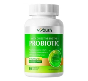 ViYouth Probiotics 50 Billion CFU 18 Strains & 5 Digestive Enzymes Gut & Immune - Picture 1 of 10